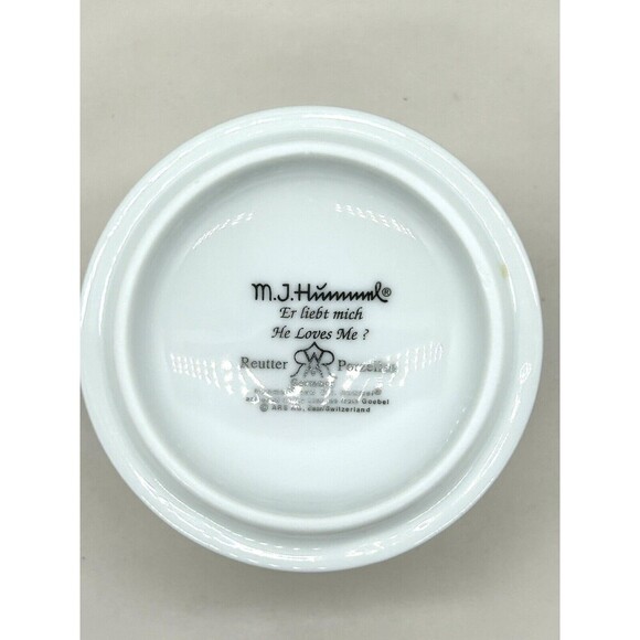 M.J.‎ Hummel Trinket Dish, Jar w/ Lid. Porcelain "He Loves Me" SKU GAR249 - Picture 4 of 5